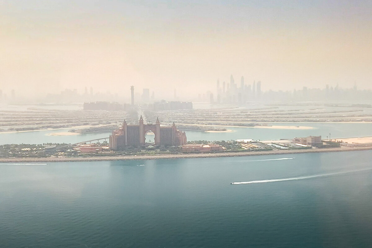The Palm et l'hôtel Atlantis à Dubai vu depuis les airs