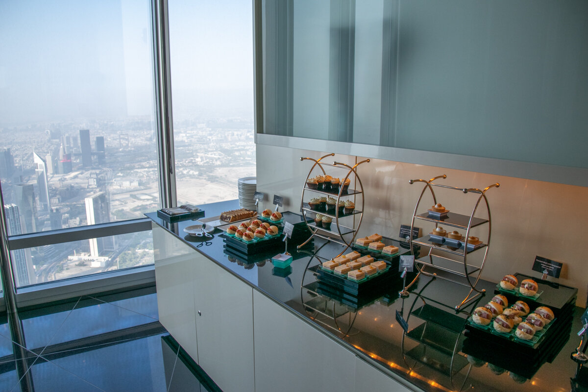 Buffet de l'étage lounge du Burj Khalifa