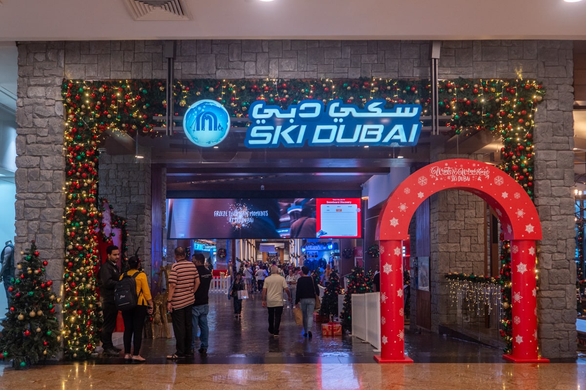 accès à Ski Dubai depuis le Mall